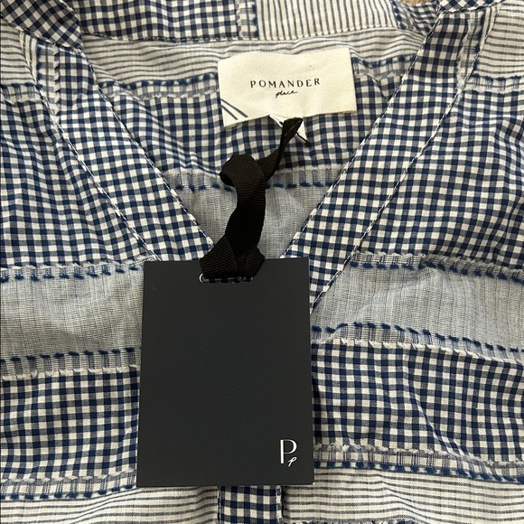 Pomander Place NWT Cute Blue Gingham Ruffled Hem 3/4 Sleeve Dress **Size S** 🌸🌸 - Picture 7 of 7